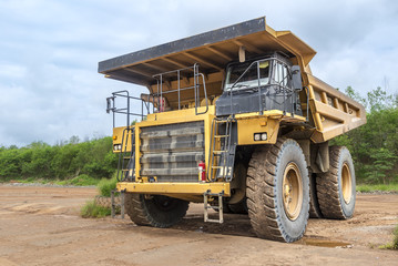 Obraz premium The dump truck for production useful minerals.