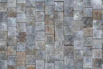 inlaid wooden tiles as the background, conceptual in nature