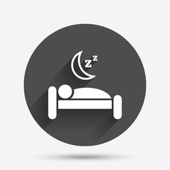 Hotel sign icon. Rest place. Sleeper symbol.