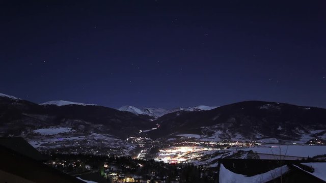 Summit County Colorado Mountain Traffic at Night Time Lapse