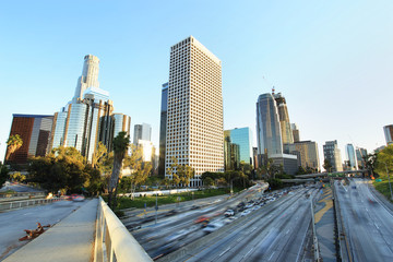 Fototapeta na wymiar City of Los Angeles Downtown at Sunset