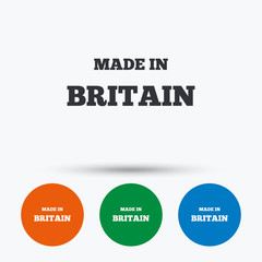 Made in Britain icon. Export production symbol.