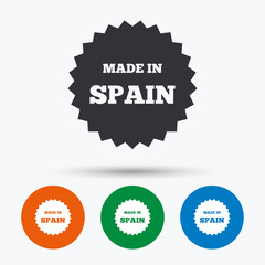 Made in Spain icon. Export production symbol.