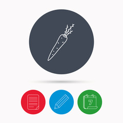 Carrot icon. Vegetarian food sign.