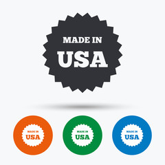 Made in the USA icon. Export production symbol.