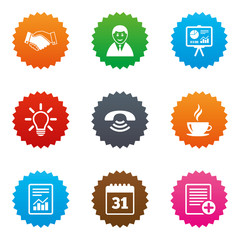 Office, documents and business icons.