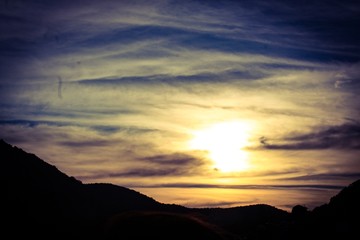 Sunset over the Mountain Side