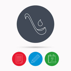 Soup ladle icon. Kitchen spoon sign.