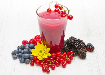 Delicious blackberry,raspberry and blueberry juice