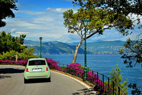 Beautiful road to Portofino from Santa Margherita