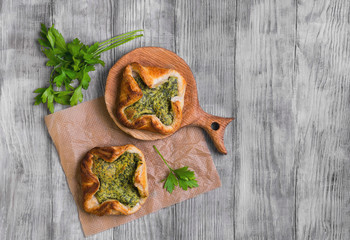 Italian puff pastry patties fagottini