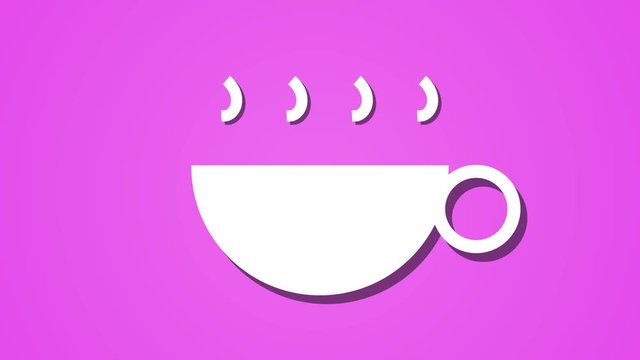 steaming hot drink coffee tea animation loop, back ground graphical resources 