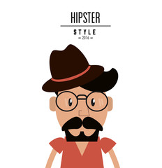 Cartoon man icon. Hipster Style design. Vector graphic