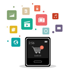 Watch icon. Wearable technology design. Vector graphic