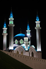 Mosque in Kazan Kremlin at night