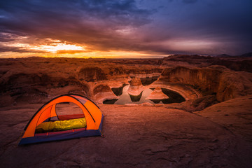 Remote Camping Lake Powell Reflection Canyon Utah USA