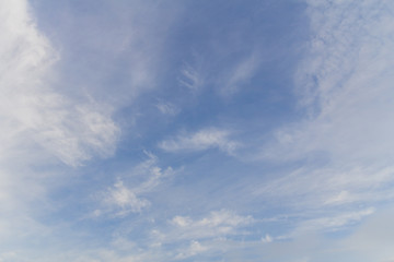 Fantastic soft white clouds against blue sky