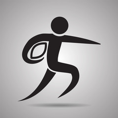 rugby player sport icon and symbol