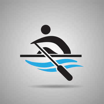 Kayak Slalom Canoe sport icon and symbol