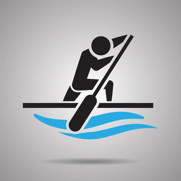 Canoe kayak sprint  sport icon and symbol