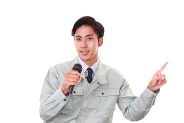 笑顔の労働者