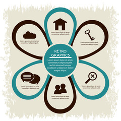 Infographics icon. Retro design. Vector graphic