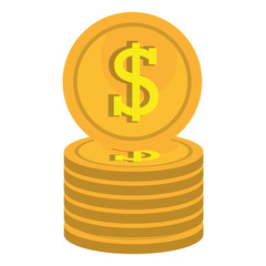 Coins icons isolated flat design, Business and money concept design.