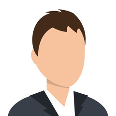 Businessman profile colorful avatar over white background, vector illustration.