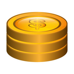 Coins icons isolated flat design, Business and money concept design.