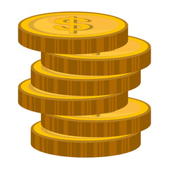 Coins icons isolated flat design, Business and money concept design.