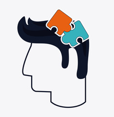 Human head icon. Thinking design. Vector graphic