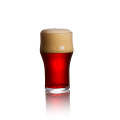 Glass of beer isolated on white background