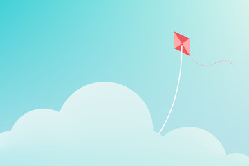 Kite flying over cloud. - 115118188