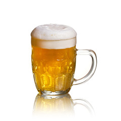 Glass of beer isolated on white background