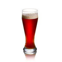 Glass of beer isolated on white background