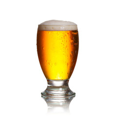 Glass of beer isolated on white background
