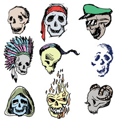 Colorful hand-painted skull. Vector.Illustration.