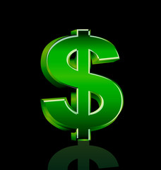 Dollar symbol of money 3D image