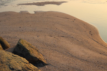 Sand and beach in evening
