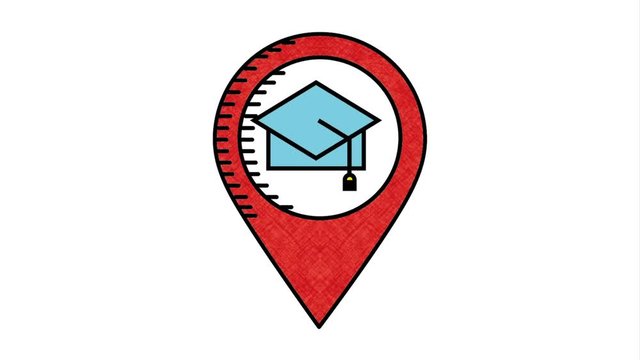 Graduation hat and gps icon design, Video Animation