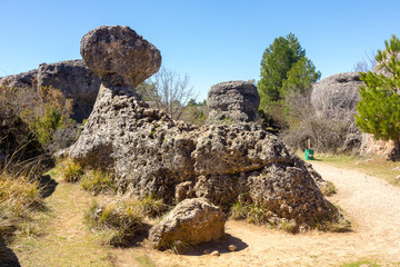 Rocks with capricious forms in the enchanted city of Cuenca, Spain