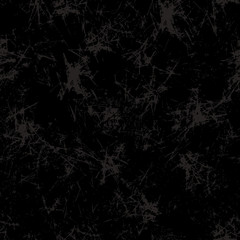 Seamless vector texture. Grunge black background with attrition, cracks and ambrosia. Old style vintage design. Graphic illustration.