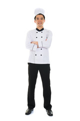 asian male chef full body