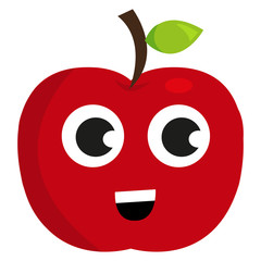 Obraz premium cute, happy apple, icon, vector, logo, isolated, eps