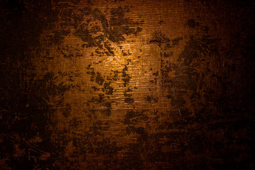 old scary rusty rough golden and copper metal surface texture/background for Halloween or haunted house games background/texture of wall