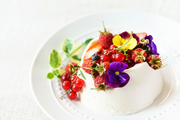 dessert with berries