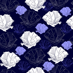Floral seamless pattern. Vector background with flowers.