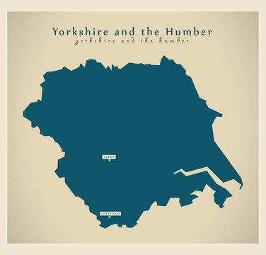 Modern Map - Yorkshire and the humber UK refreshed