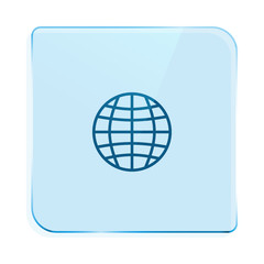 Flat paper cut style icon of globe