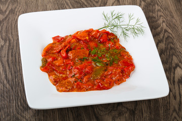 Grilled red bell pepper